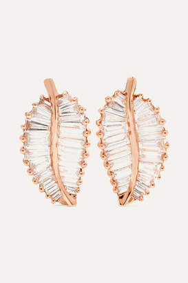 Anita Ko Palm Leaf 18-karat Rose Gold Diamond Earrings