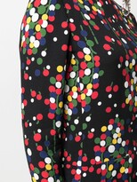 Thumbnail for your product : Saint Laurent Long-Sleeve Polka-Dot Print Dress