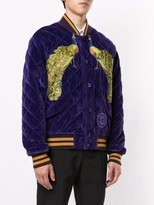 Thumbnail for your product : Dolce & Gabbana Peacock velvet-effect bomber jacket
