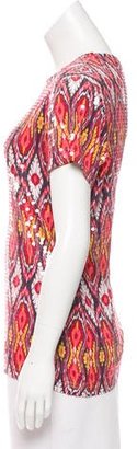 Tory Burch Abstract Print Sequined-Embellished Top
