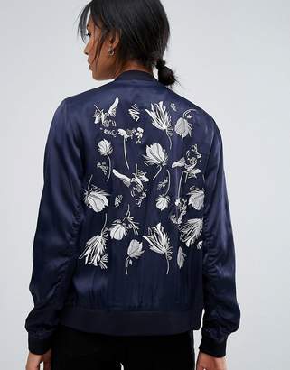 Just Female Panther Embroidered Back Bomber