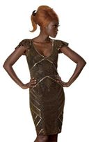 Thumbnail for your product : Theia Metallic Cap Sleeve Dress