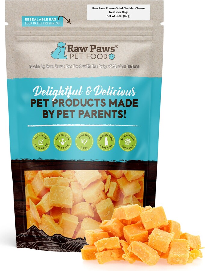 Raw Paws Freeze-Dried Cheddar Cheese Dog Treats, 3-oz