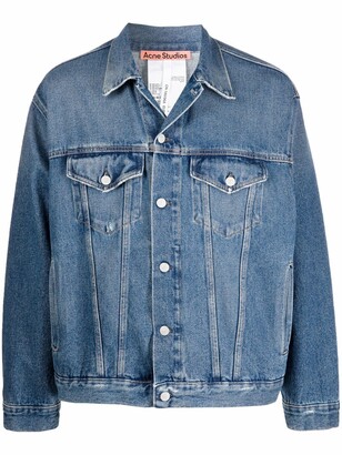 denim jacket buttoned up