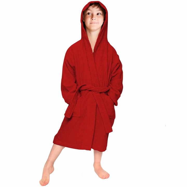HANSON AND LANGFORD Boys Dressing Gown 100 Cotton Hooded Terry