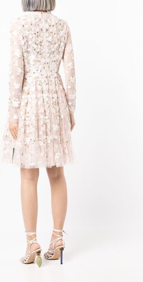 Needle & Thread Floral-Embroidered Tulle Dress