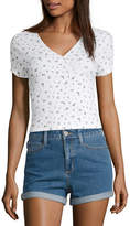 Thumbnail for your product : Arizona Juniors-Womens V Neck Short Sleeve T-Shirt