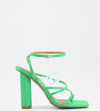 green strap heels
