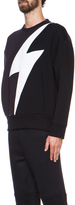 Thumbnail for your product : Neil Barrett Lightning Lyocell-Blend Sweatshirt in Black & Navy