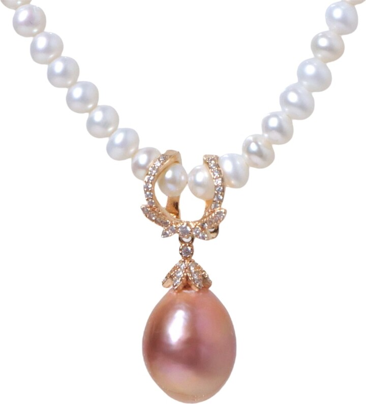 Ninemoo White / Purple Purple Luxe Pearl Pendant Necklace
