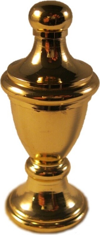 Machined and Highly Detailed Lamp Finial-MODERN URN-Aged Brass Finish 