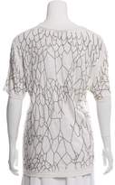 Thumbnail for your product : Balmain Chain-Link Trimmed Linen Top