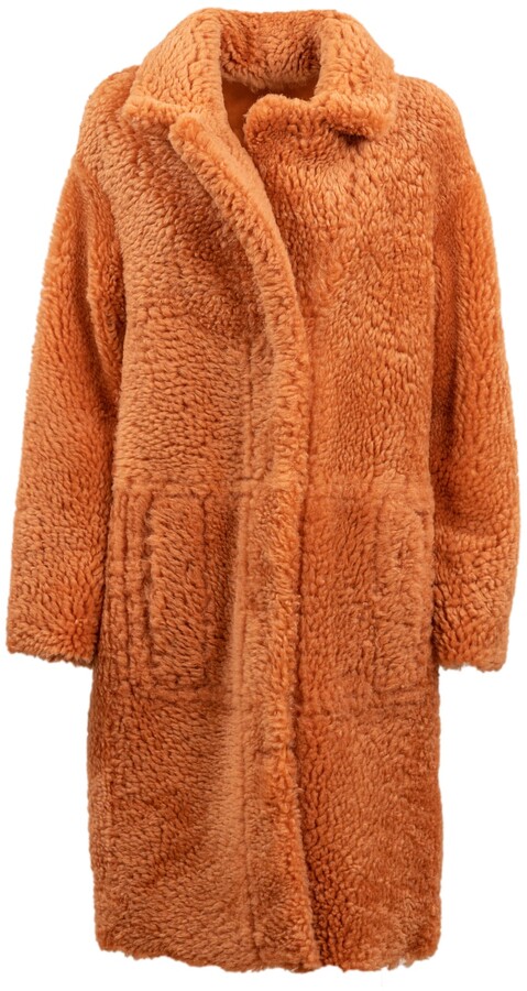 Drome Coat Of Shearling, Orange - ShopStyle