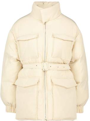 boohoo Double Pocket Belted Utility Puffer