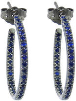 Thumbnail for your product : Sydney Evan Medium Blue Sapphire Hoop Earrings