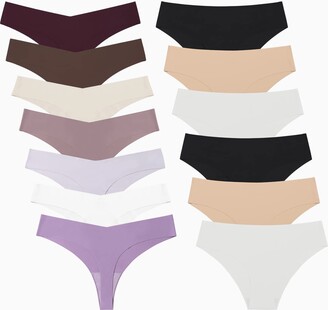 DEANGELMON Seamless Thongs for Women No Show Thong Underwear Women Comfortable Multiple Pack 