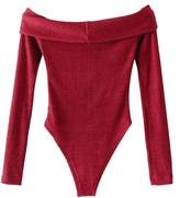 Thumbnail for your product : Goodnight Macaroon 'Robyn' Ribbed Knit Off The Shoulder Bodysuit (3 Colors)