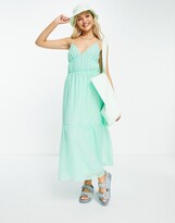 Thumbnail for your product : Pimkie v neck strappy maxi smock dress in green