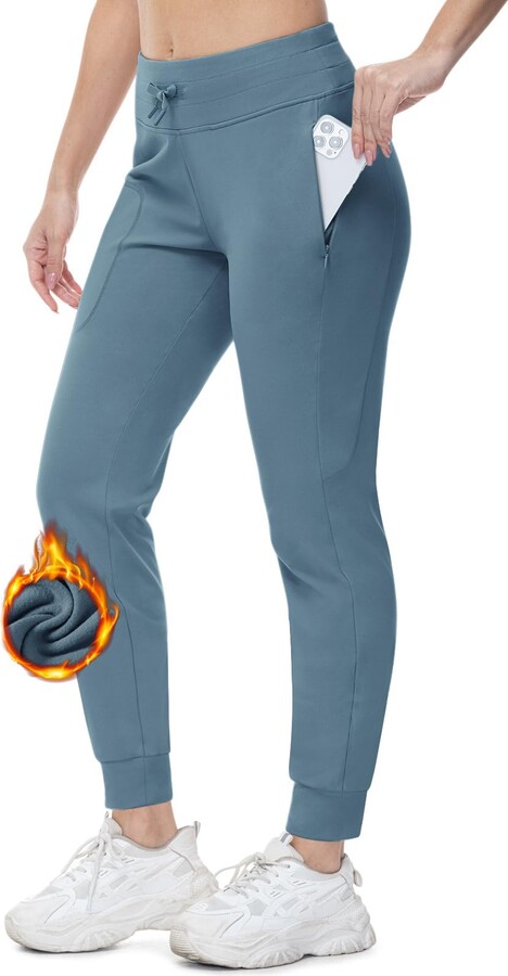 Rdruko Women's Fleece Lined Joggers Pants Water Resistant Winter