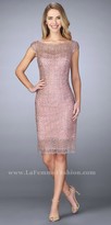 Thumbnail for your product : La Femme Fitted Cap Sleeve Beaded Lace Cocktail Dress