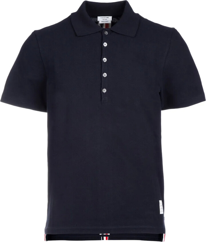 Thom Browne Center-Back Stripe Piqué Polo