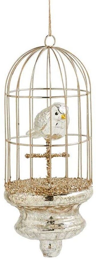 K&K Interiors 51867A Mercury Glass Birdcage Ornament