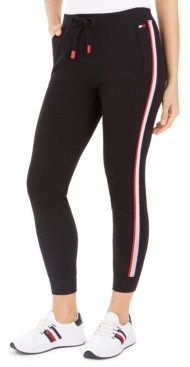 tommy hilfiger logo stripe joggers
