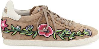 Ash Gull Embroidered Suede Low-Top Sneaker, Coco