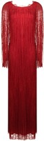 Thumbnail for your product : Alberta Ferretti Fringed Detail Evening Dress