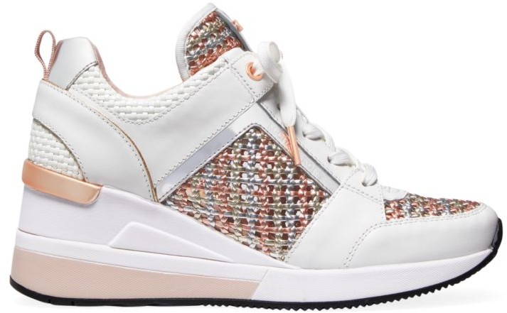 metallic wedge sneakers