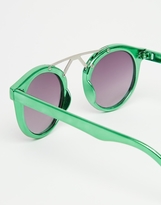Thumbnail for your product : ASOS Round Sunglasses With High Bar And V Nose