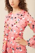 Thumbnail for your product : Mansur Gavriel Floral Embellished Silk Evening Gown - Blush
