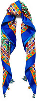 Thumbnail for your product : Tory Burch Embellished Printed Silk-satin Twill Scarf