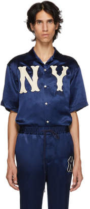Gucci Blue NY Yankees Edition Patch Shirt