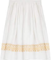 Vanessa Bruno Silk Skirt with Eyelet Embroidery