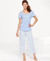 Thumbnail for your product : Charter Club Short Sleeve Mix Up Henley Top and Pajama Pants
