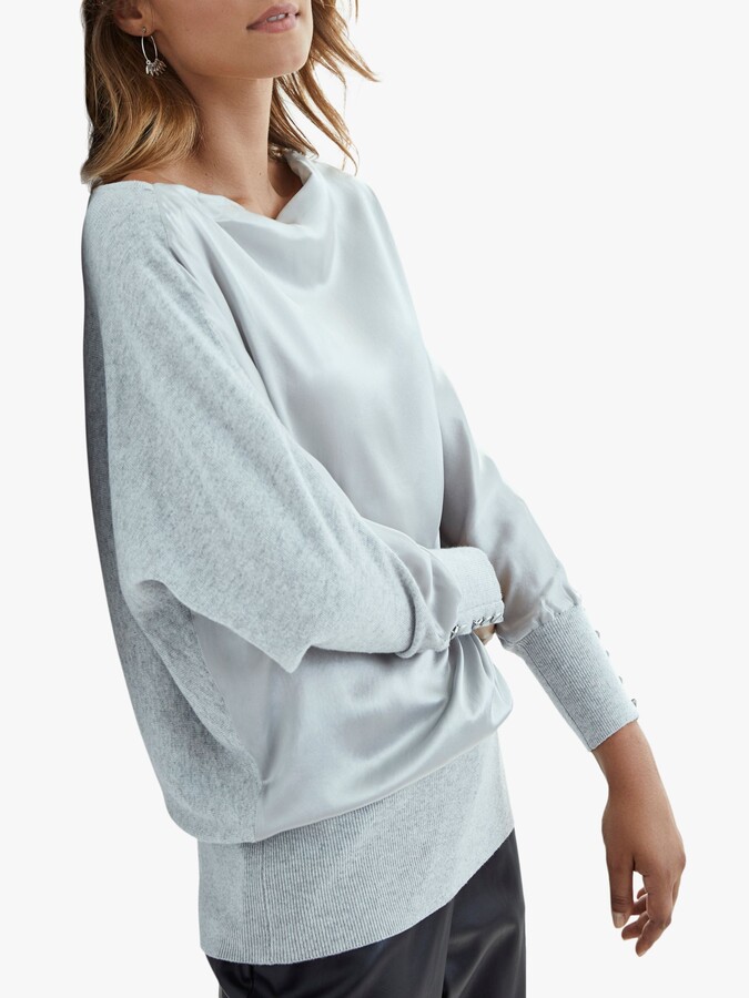 mint velvet grey tie dye batwing jumper