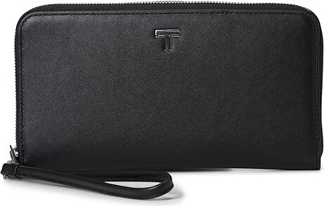 Tumi Travel Wallet (new Style On Bom) Findings Black/Gunmetal Leather