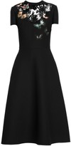Thumbnail for your product : Valentino Butterfly Lace Flare Midi Dress