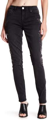 Seven7 Floral Embroidered Skinny Jeans
