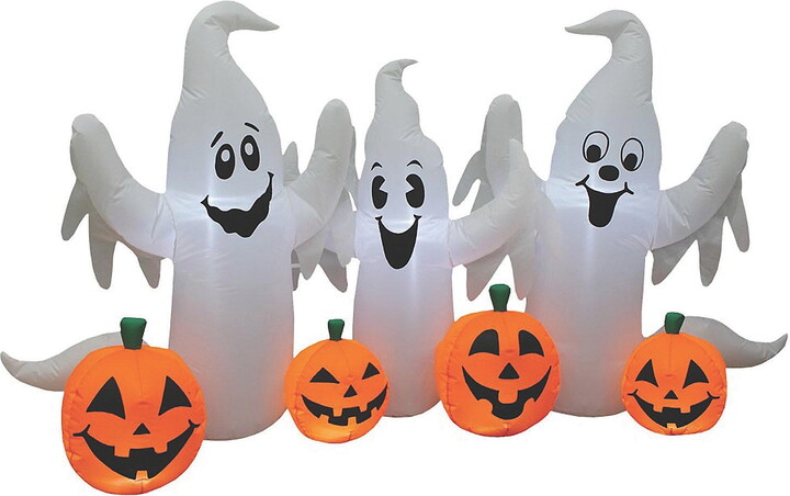Halloween Express 8 ft Inflatable Ghosts with Pumpkin Decoration