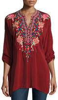 Thumbnail for your product : Johnny Was Gemstone Embroidery Long-Sleeve Blouse, Petite