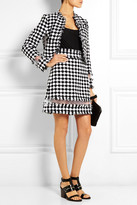 Thumbnail for your product : MSGM Organza-paneled gingham tweed mini skirt