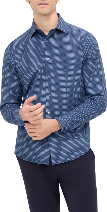 Bugatchi Jimmy OoohCotton® Geo Print Button-Up Shirt