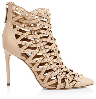 Alice + Olivia Reiy Studded Leather Cage Booties