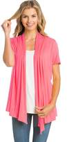 Thumbnail for your product : Ami 12 Basic Solid Short Sleeve Open Front Cardigan