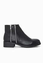 Thumbnail for your product : Missguided Black Double Zip Detail Ankle Boots
