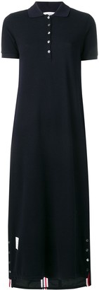 Thom Browne Center-Back Stripe Piqué Polo Dress