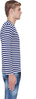 Thumbnail for your product : Comme des Garcons Play Navy Striped Logo Print T-Shirt