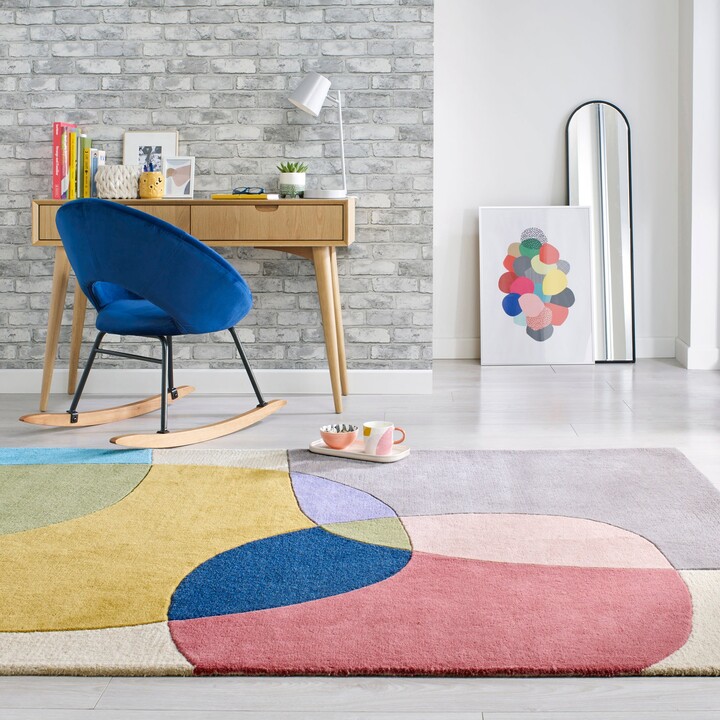 Dunelm Glow Rug Yellow, Blue and Pink ShopStyle